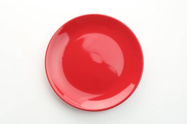 Temiz bir tabak beyaz, üst görünüm