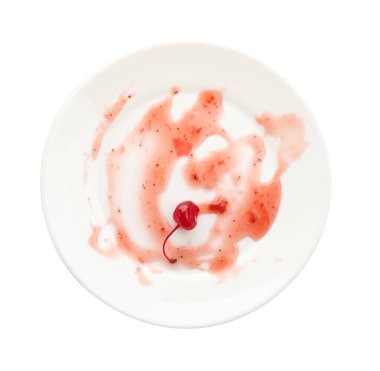 Kirli tabak beyaz, üst görünümde izole