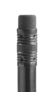 Silgisiyle beyaz üzerine izole edilmiş grafit kalem