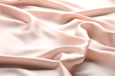 Pembe buruşuk ipek kumaş arka plan olarak, yakın plan