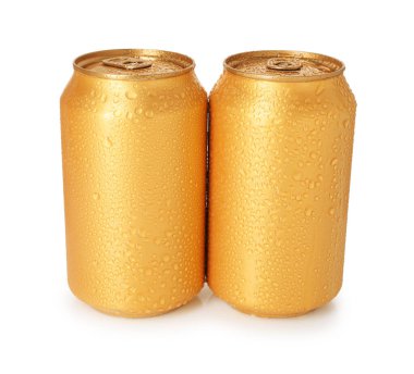 Beyaz teneke üzerinde iki ıslak teneke kutu