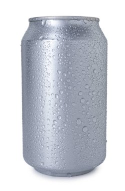 Bir ıslak teneke beyaz teneke üzerinde izole