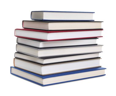 ciltli kitap üzerinde beyaz izole yığını