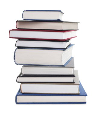 ciltli kitap üzerinde beyaz izole yığını
