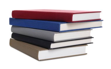 ciltli kitap üzerinde beyaz izole yığını