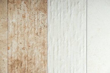 Arkaplan olarak farklı desenlere sahip döşeme örnekleri, yakın plan