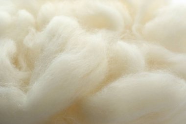 Arkaplan olarak yumuşak beyaz yün dokusu, yakın plan