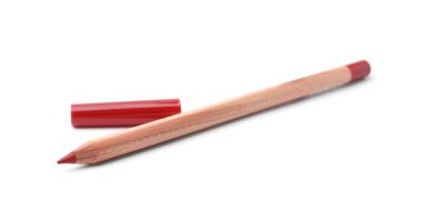 Bir dudak kalemi beyaza izole edilmiş. Kozmetik ürünü