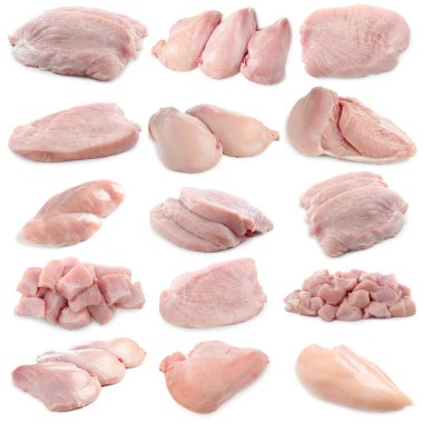 Beyazlara ayrılmış taze tavuk eti.