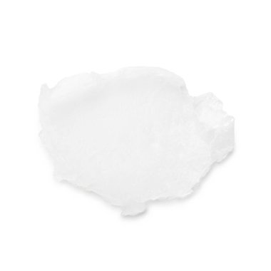 Sample of lip balm isolated on white, top view