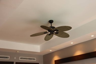 Modern tavan vantilatörü kapalı, düşük açı manzaralı