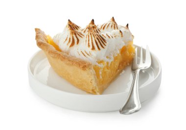 Kahverengi kremalı ve çatallı lezzetli turta.