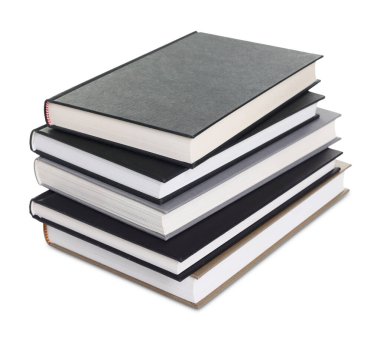 ciltli kitap üzerinde beyaz izole yığını