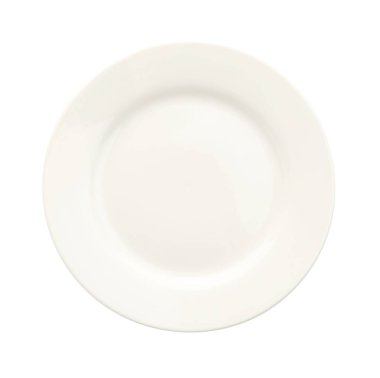 Temiz bir tabak beyaz, üst görünüm