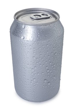 Bir ıslak teneke beyaz teneke üzerinde izole