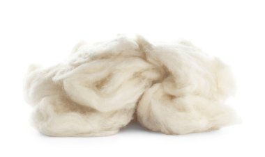 Beyaz üzerine izole edilmiş yumuşak yün yığını
