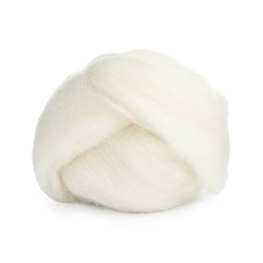 Yumuşak yün yumağı beyazda izole edilmiş.