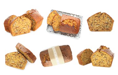 Lezzetli havuçlu kek, beyaz üzerine izole edilmiş.