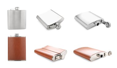 Farklı kalça tüpleri beyaz sette izole edilmiş.