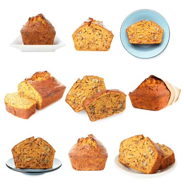 Lezzetli havuçlu kek, beyaz üzerine izole edilmiş.