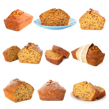 Lezzetli havuçlu kek, beyaz üzerine izole edilmiş.