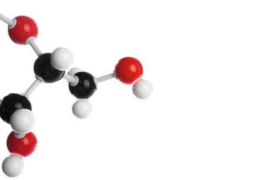 Glikoz molekülü beyaza izole edilmiş. Kimyasal model