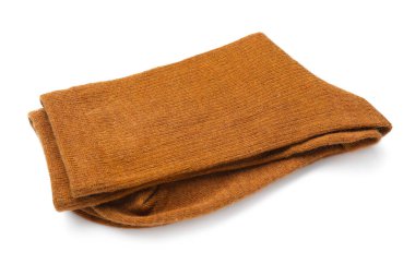 beyaz izole kahverengi çorap