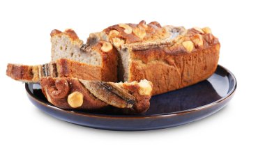 Muzlu ekmeği beyaza ayrılmış fındıklı kes.