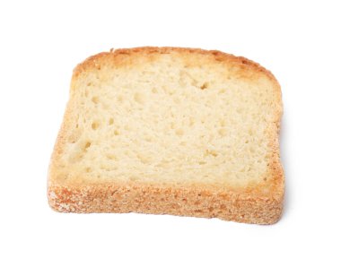 Bir parça taze ekmek, beyaza izole edilmiş.