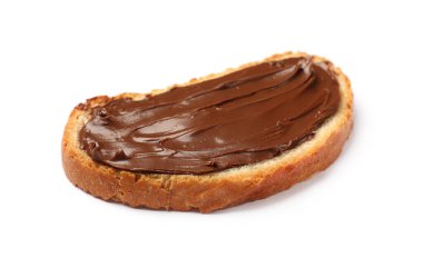 Çikolatalı fındıklı tost beyaza yayılmış.