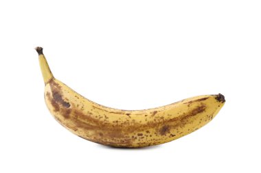 Olgun muz ve koyu lekeler beyazda izole.