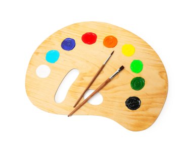 Beyaz renkte ve fırçalı ahşap palet, üst manzara.