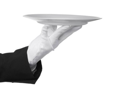 Beyaz arka planda boş plakalı adam, yakın plan