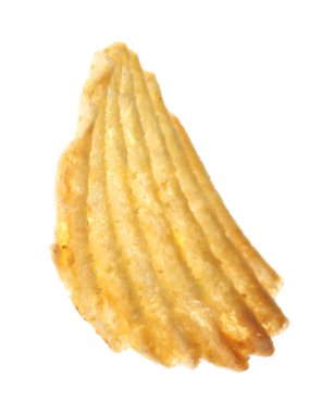 Havada izole edilmiş lezzetli bir patates cipsi.