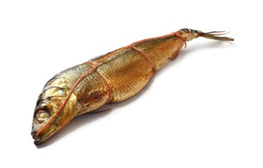 Lezzetli bir tütsülenmiş ringa balığı.