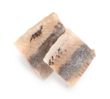 Lezzetli ringa balıkları beyaz, üst manzara izole