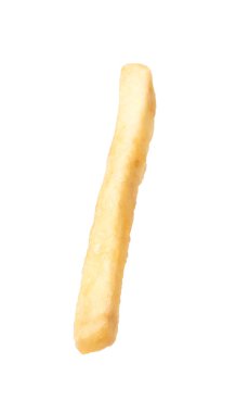 One delicious French fry isolated on white