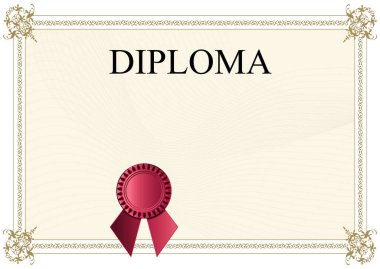 Arka plan olarak boş diploma formu. Tasarım için model