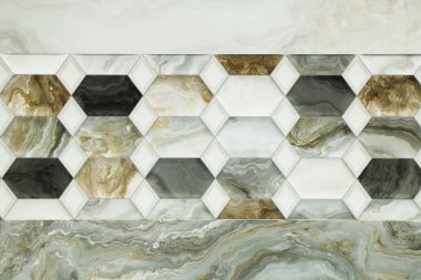 Arka plan olarak farklı desenlere sahip kiremitlerin dokusu, üst görünüm