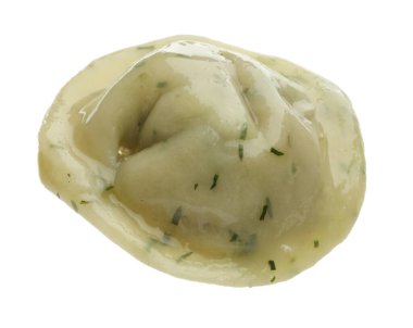 Bir lezzetli hamur tatlısı ve beyaz baharatlar.