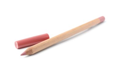 Bir dudak kalemi beyaza izole edilmiş. Kozmetik ürünü