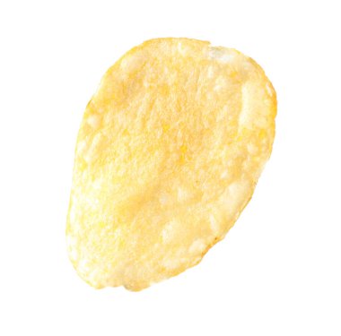 One tasty potato chip isolated on white