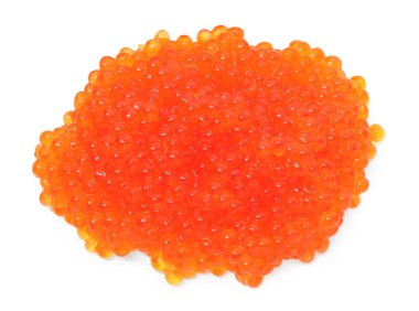 Beyaz manzaralı, lezzetli kırmızı havyar yığını.