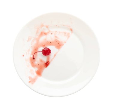 Kirli tabak beyaz, üst görünümde izole