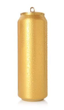 Beyaz teneke bir altın teneke kutu.