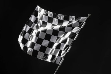 Siyah arkaplanda bir yarış bayrağı