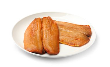 Lezzetli tütsülenmiş ringa filetosu.