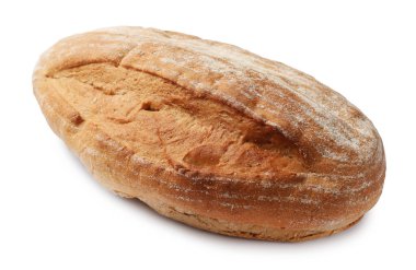 taze somun ekmek üzerine beyaz izole