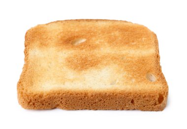 Beyaza izole edilmiş bir parça taze ekmek.