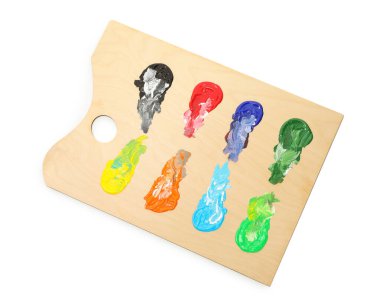 Beyaz renkli ahşap palet, üst manzara.